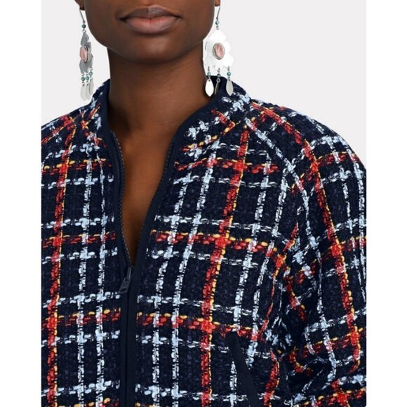 💕MOTHER💕 The Mock Neck Ribbed Jacket ~ Beat By Beat XS NWT Plaid 80s - Picture 4 of 16